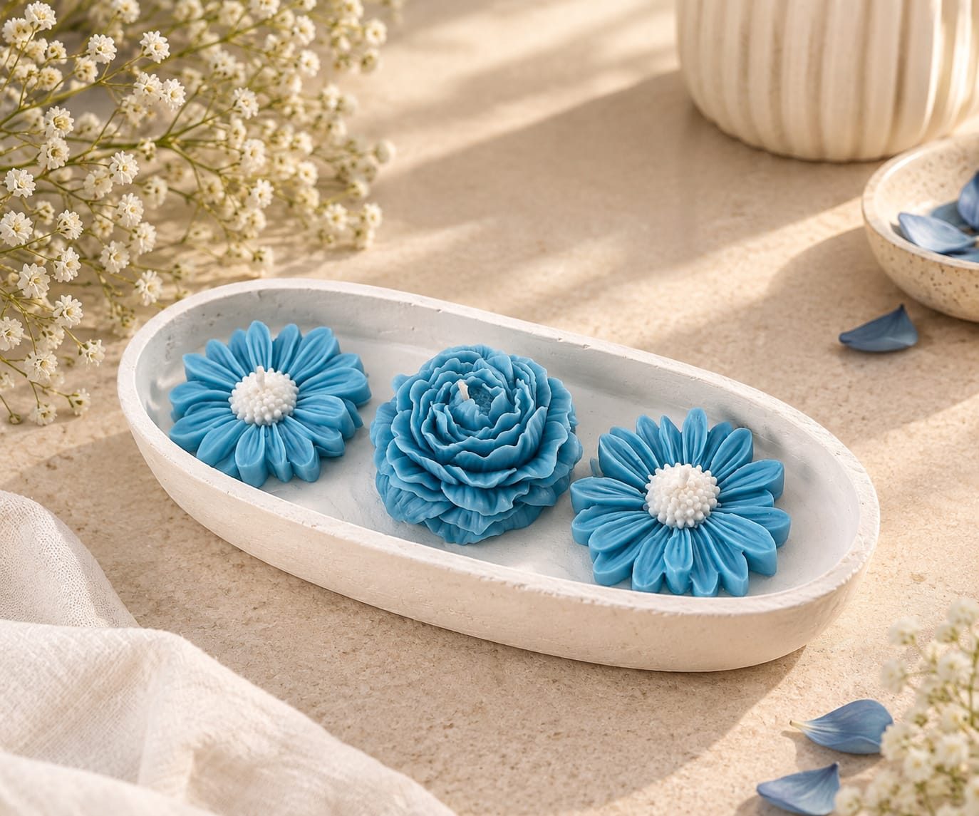 Ocean Bloom Floral Tray Candle