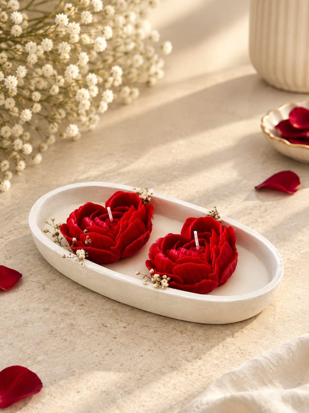 Scarlet Rose Candle Tray
